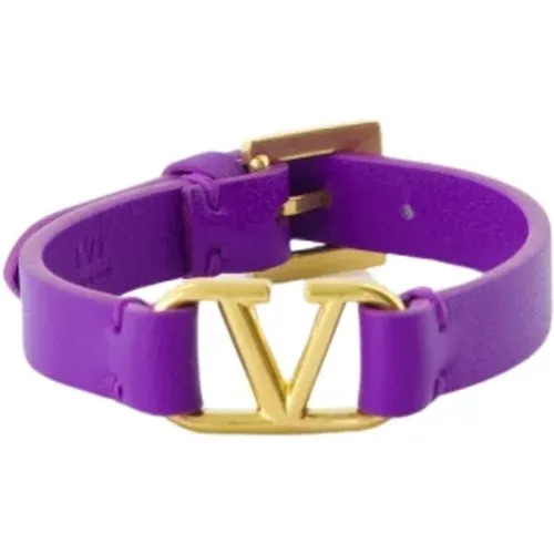 Signature VLogo Leather Bracelet , female, Sizes: ONE SIZE - Valentino Garavani - Modalova