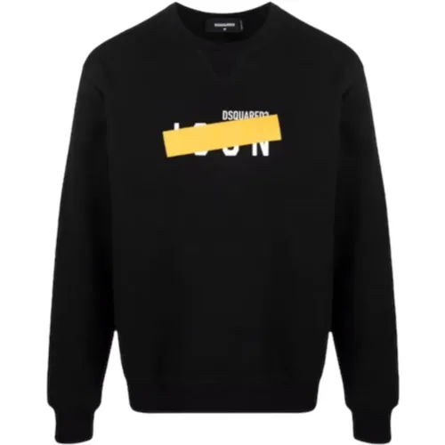 Logo Print Crew Neck Sweatshirt , male, Sizes: 2XL - Dsquared2 - Modalova