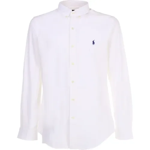 Weißes Hemd mit Kontrastbesticktem Logo , Herren, Größe: S - Polo Ralph Lauren - Modalova