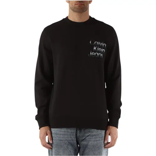 Baumwoll-Sweatshirt mit Frontlogo , Herren, Größe: S - Calvin Klein Jeans - Modalova