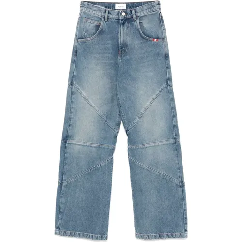 Indigo Blaue Denim Jeans Gerades Bein , Damen, Größe: W29 - Amish - Modalova