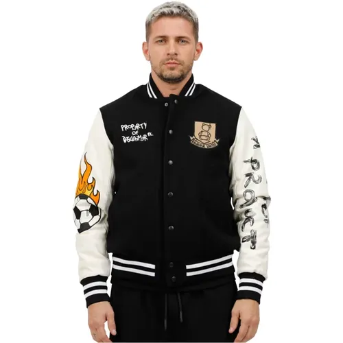 Bomberjacke mit Patches und Stickereien , Herren, Größe: L - Disclaimer - Modalova