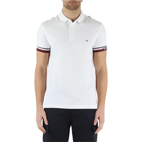 Slim Fit Cotton and Viscose Polo with Logo Embroidery , male, Sizes: M, XL, L - Tommy Hilfiger - Modalova