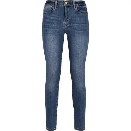 Skinny Jeans mit Kontrastfarbenen Nähten , Damen, Größe: W26 - Frame - Modalova