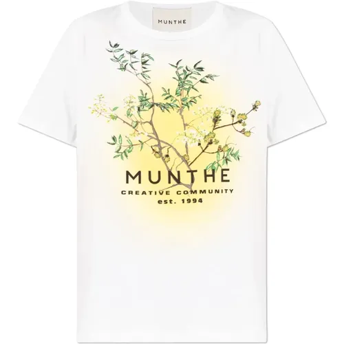 Bedrucktes T-Shirt , Damen, Größe: S - Munthe - Modalova