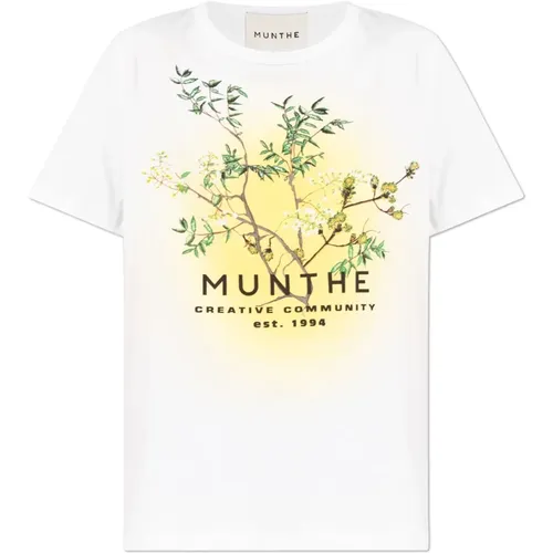 Bedrucktes T-Shirt , Damen, Größe: XS - Munthe - Modalova