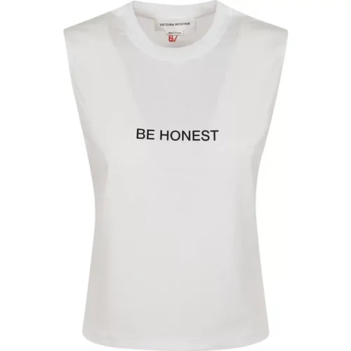 Weiße Ehrliche Slogan Tank Top - Victoria Beckham - Modalova