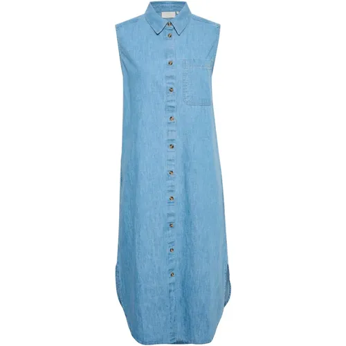 Midi Kleid Medium Chambray , Damen, Größe: M - Kaffe - Modalova