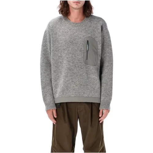 Grauer Strickpullover Sweater Aw24 , Herren, Größe: L/Xl - And Wander - Modalova