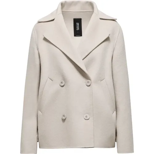 Short Double-breasted Coat with Lapels , female, Sizes: 2XL - BomBoogie - Modalova