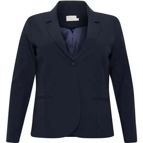 Midnight Marine Blazer Jacke , Damen, Größe: 2XL - Kaffe Curve - Modalova