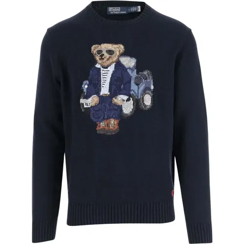 Baumwoll Crew Neck Polo Bear Sweater , Herren, Größe: XL - Polo Ralph Lauren - Modalova