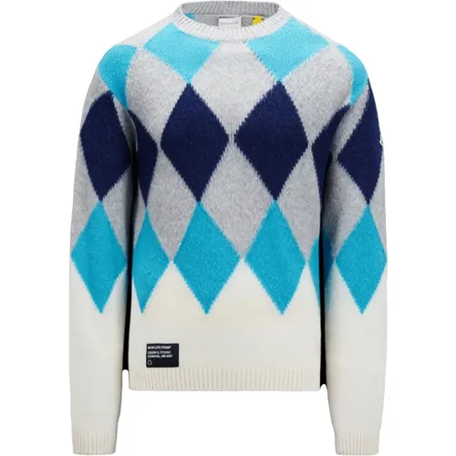 Argyle Crew Neck Wool Cashmere Sweater , Herren, Größe: L - Moncler - Modalova