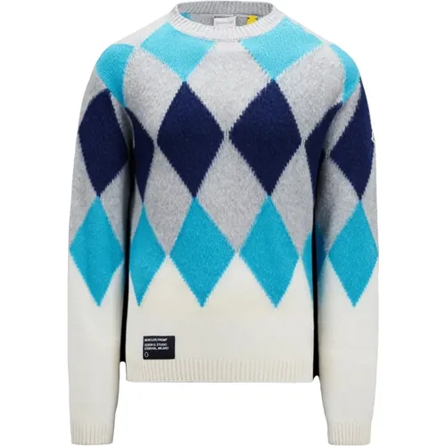 Argyle Crew Neck Wool Cashmere Sweater , male, Sizes: L - Moncler - Modalova