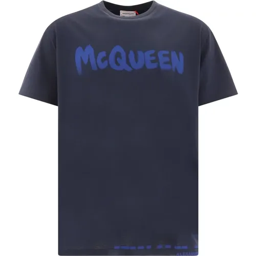 Graffiti T-Shirt von McQueen , Herren, Größe: XL - alexander mcqueen - Modalova