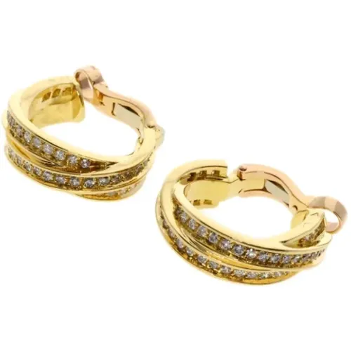 Pre-owned Gold earrings , female, Sizes: ONE SIZE - Cartier Vintage - Modalova