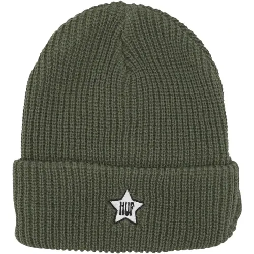 Ribbed Visor Beanie Avocado Mens Hat , unisex, Sizes: ONE SIZE - HUF - Modalova