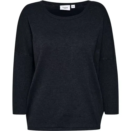 Night Sky R-Neck Pullover Strick - Saint Tropez - Modalova