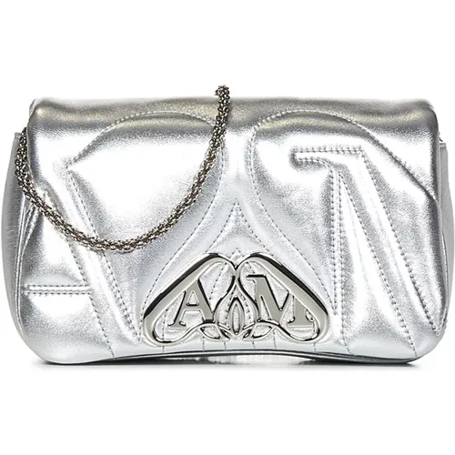 Silver Quilted Seal Bag , female, Sizes: ONE SIZE - alexander mcqueen - Modalova
