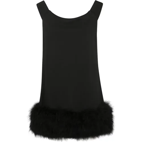 Feathered Sable Dress , female, Sizes: M - Blumarine - Modalova