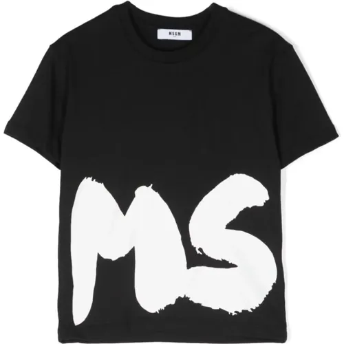 Schwarzes Tee Shirt,Schwarzes Pinkes Tee Shirt,Creme Tee,Weißes Tee - MSGM - Modalova