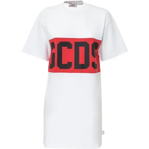 Weißes Logo T-Shirt Kleid , Damen, Größe: S - Gcds - Modalova