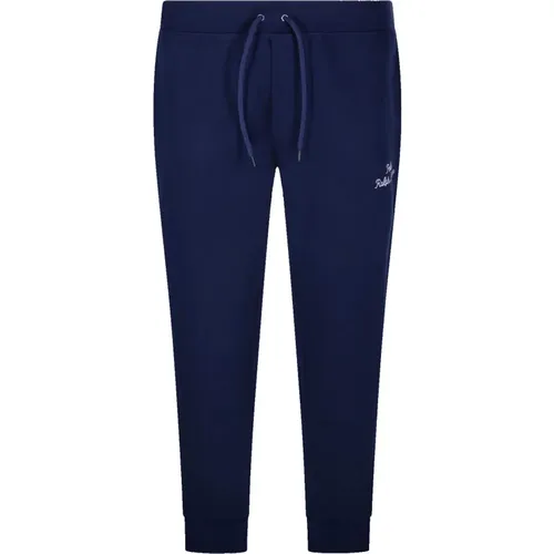 Sportliche Blaue Hose mit Kordelzug und Elastischen Bündchen , Herren, Größe: M - Ralph Lauren - Modalova