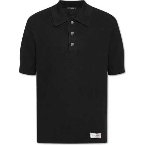 Woolen polo , male, Sizes: L, M - Balmain - Modalova