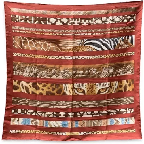 Pre-owned Silk scarves , female, Sizes: ONE SIZE - Salvatore Ferragamo Pre-owned - Modalova