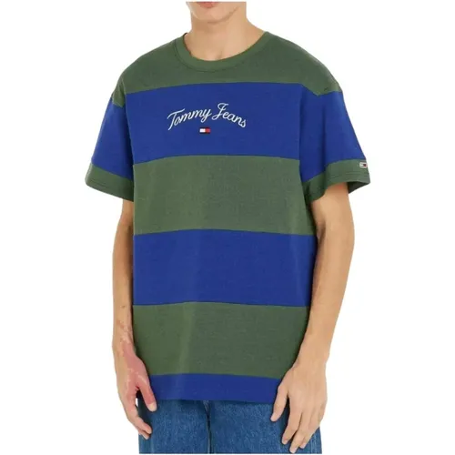 Colorblock Serif Tee Rlxd Modern Casual , Herren, Größe: L - Tommy Hilfiger - Modalova