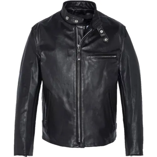 Ikonic Café Racer Lederjacke Schwarz - Schott NYC - Modalova