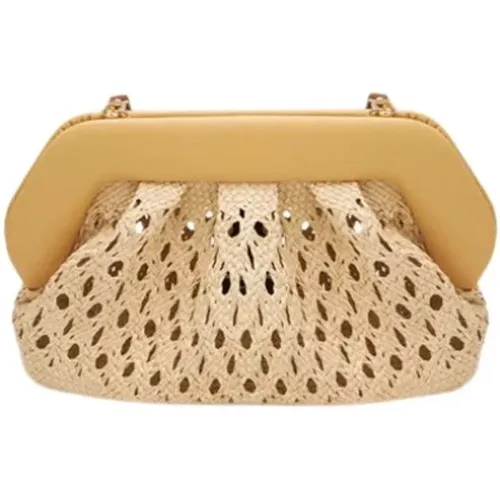 Natural Straw Clutch Bag , female, Sizes: ONE SIZE - THEMOIRè - Modalova