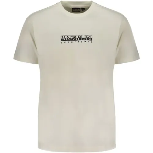 Bedrucktes Logo T-Shirt Lockere Passform , Herren, Größe: 2XL - Napapijri - Modalova