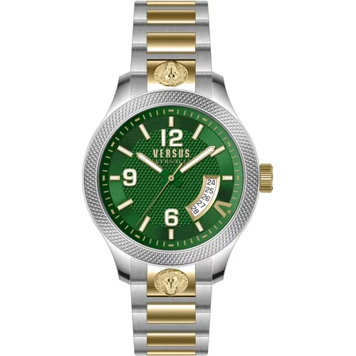 Reale Stainless Steel Watch Green Dial , male, Sizes: ONE SIZE - Versus Versace - Modalova