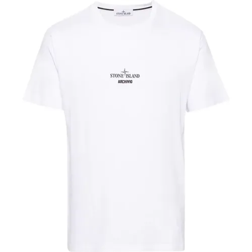 Kurzarm-Print-T-Shirt , Herren, Größe: 2XL - Stone Island - Modalova