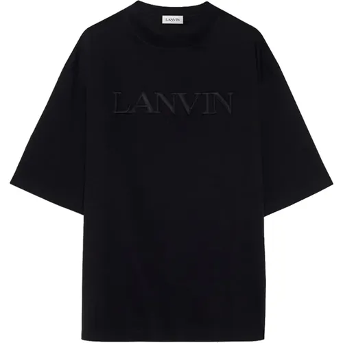 Embroidered Cotton T-shirt for Men , male, Sizes: L, S, M, XL - Lanvin - Modalova