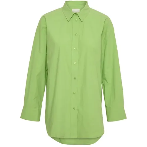 Grünes Klassisches Hemd mit Lässiger Silhouette , Damen, Größe: M - Part Two - Modalova