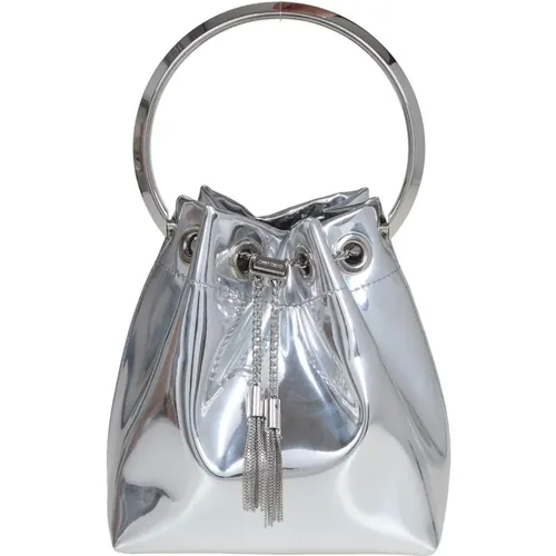 Metallic Leather Bucket Bag , female, Sizes: ONE SIZE - Jimmy Choo - Modalova