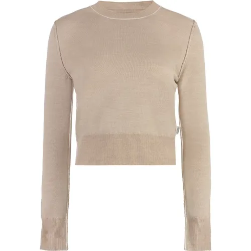 Gerippter Wollmischpullover , Damen, Größe: M - MM6 Maison Margiela - Modalova