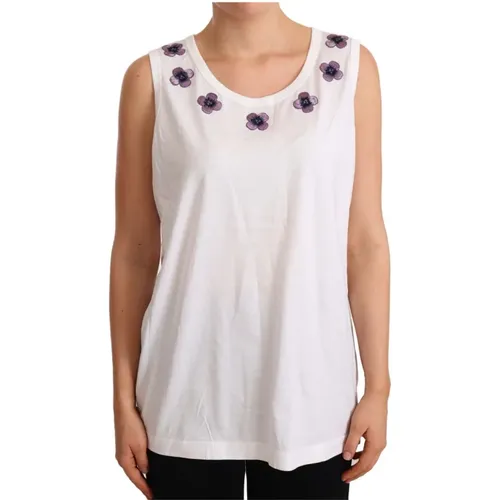 Weißes Blumen Tank Top - Dolce & Gabbana - Modalova