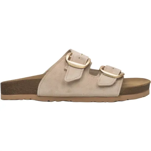 Velours Slide Sandalen mit Dicken Riemen , Damen, Größe: 38 EU - Estro - Modalova