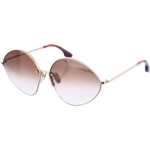 Rechteckige Sonnenbrille mit Metallrahmen Grau , Damen, Größe: ONE Size - Victoria Beckham - Modalova