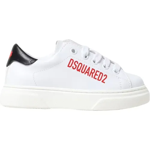 Kinder Weiße Leder Flache Schuhe - Dsquared2 - Modalova