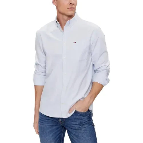 Mens Long Sleeve Oxford Shirt , male, Sizes: S, M, XL, L - Tommy Jeans - Modalova