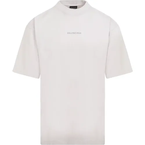 Off- Medium Fit T-shirt , Herren, Größe: M - Balenciaga - Modalova