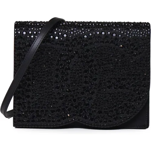 Satin Rhinestone Shoulder Bag , female, Sizes: ONE SIZE - Dolce & Gabbana - Modalova