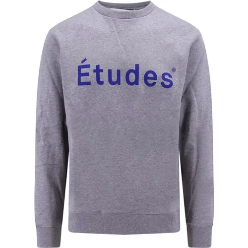 Grey Sweatshirt with Logo Print , male, Sizes: L, XL - Études - Modalova