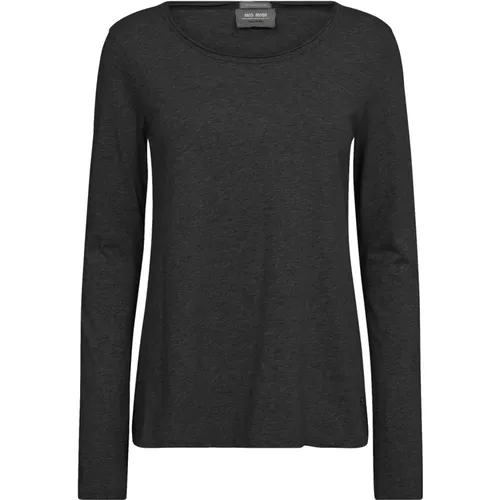 Basic Langarmshirt Schwarz , Damen, Größe: M - MOS MOSH - Modalova