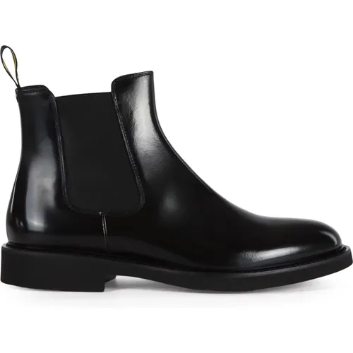 Leder Chelsea Boot Elastischer Stoffeinsatz , Herren, Größe: 40 1/2 EU - Doucal's - Modalova