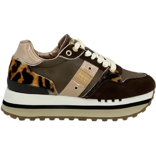 Leopard Print Platform Sneaker Epps , Damen, Größe: 40 EU - Blauer - Modalova